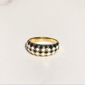 New! “Demi” Checker Gold Ring